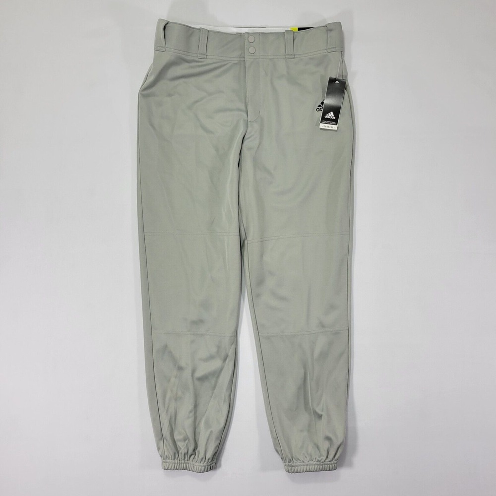 Adidas Men's base ball pants Light Gray Aeroready Relaxed Fit Elastic Bottom LG